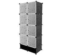 Armario Modular Portátil, Guardarropa para Colgar Ropa, 8 Cubos Combinados, Organizador de Almacenamiento (167 * 76 * 37cm)