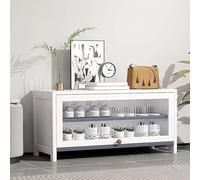 Armario multifuncional de bambú para almacenamiento de zapatos con 7 estantes, elegante organizador de banco de entrada para pasillo, sala de estar, baño, zapatero que ahorra espacio