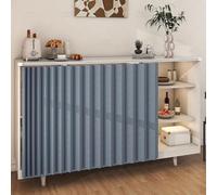 Armario multifuncional impermeable con puerta corrediza, solución de almacenamiento a prueba de polvo para cocina y baño, 110 x 50 cm, color azul, organizador que ahorra espacio