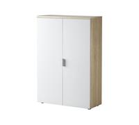 Armário multiuso com 2 portas com efeito madeira