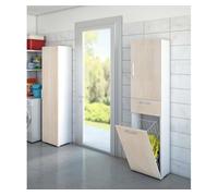 Armário multiuso com 2 portas com efeito madeira