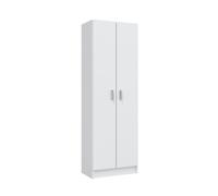 Habitdesign Armario Multiusos 2 Puertas 3 Estantes, 180x59x37 (AltoxAnchoxFondo - en cm), Armario Auxiliar en Color Blanco Mate