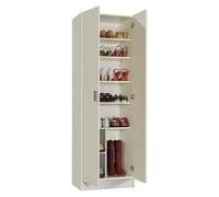 Armario multiusos de madera (L x An x Al: 37 x 59 x 180 cm, Blanco, Múltiples opciones de almacenaje.)
