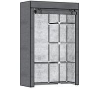 Armario multiusos HOMCOM - Dim. reducida 103W x 43D x 162.5H cm - Acero negro, tela no tejida gris oscuro