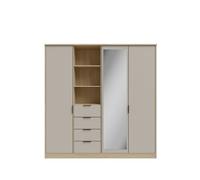 Armario nevada plus plus 207,5x212,7cm puertas batientes, espejo, 4 cajones y estantes 207.5 cm