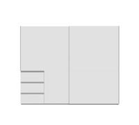 Armario nevada plus plus 249x200,5cm puertas correderas 3 cajones blanco