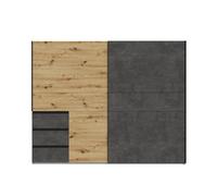 Armario nevada plus plus 249x200,5cm puertas correderas 3 cajones roble