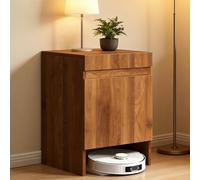 Armario Organizador for Aspiradora Robot, Estante Apilable con Puertas for Escoba Eléctrica, Mesa de Esquina for Oficina en Casa, Mueble Auxiliar Resistente for Dormitorio Cocina(Brown)