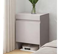 Armario Organizador for Aspiradora Robot, Estante Apilable con Puertas for Escoba Eléctrica, Mesa de Esquina for Oficina en Casa, Mueble Auxiliar Resistente for Dormitorio Cocina(Grey)