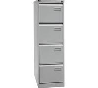 BISLEY Armario para archivadores colgantes LIGHT, de 1 vía, 4 cajones, DIN A4 apaisado, gris luminoso