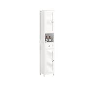 Armario para baño alto mueble columna de baño estanterías de baño-2 puertas y 1 cajón frg236-w sobuy es