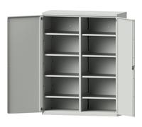 Armario para cargas pesadas JUMBO de chapa de acero eurokraft pro, 8 baldas, pared medianera