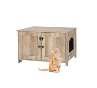 Armario para Gatos Relaxdays, con Cerradura, tabique y Entrada, para Ocultar arenero, HBT 46 x 78,5 x 44,5 cm, marrón