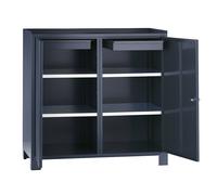 Armario para herramientas con patas Wolf, H x A x P 1000 x 1000 x 500 mm, pared separadora, 1 cajón y 2 baldas en cada lado