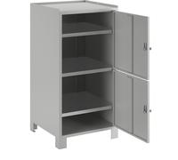 Armario para herramientas con patas Wolf, H x A x P 1000 x 500 x 500 mm, 2 compartimentos bajo llave, cada uno con 1 balda