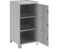 Armario para herramientas con patas Wolf, H x A x P 1000 x 500 x 500 mm, 3 compartimentos bajo llave