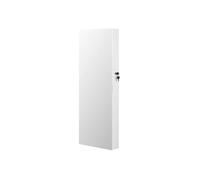 SONGMICS Armario Joyero, Espejo Joyero Montado en la Pared o en la Puerta, Espejo Colgante con Cerradura, 2 Organizadores de Maquillaje de Plástico Extraíbles, Navidad, Idea Regalo, Blanco JJC001W01