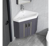 Armario para lavabo de baño con grifo y desagüe, de pie o montaje en pared, construcción de cerámica,