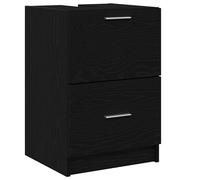 Armario para lavabo de MDF en color negro, 40 x 37 x 59 cm, moderno armario de baño con gran estabilidad y espacio para baño pequeño