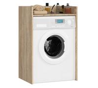 AKORD | Mueble para Lavadora de 64 cm | Apto para Lavadora y Secadora |Mueble de baño de Columna para Colocar sobre Lavadora | 64x98x50 cm | Roble Sonoma