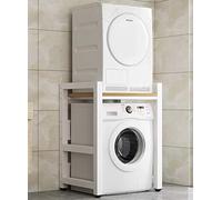 Armario para Lavadora, Unidad de Almacenamiento y Kit de Apilamiento para Lavadora y Secadora, Estante para Baño, Cocina, Balcón, Lavandería