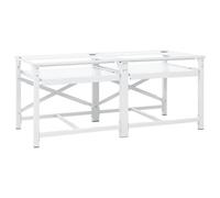 Armario para lavadora y secadora con estante extraíble, base alta para lavadoras, capacidad de carga de 100 kg, color blanco, 127 x 54,5 x 32,5 cm, diseño de doble columna.