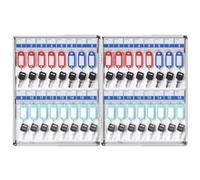 Armario para llaves con cerradura 24180 montado en la pared, organizador de llaves de aluminio duradero para puerta de hospital/soporte de llaves de coche, solución segura de gestión de llaves