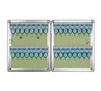 Armario para llaves de aluminio montado en la pared con ganchos de 24/32/48/72/96/120/150/180, agujeros de montaje prefabricados, color plateado, ideal para soluciones de almacenamiento de llaves