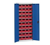 Armario para material con cajas de almacén eurokraft pro, altura 1575 mm, 9 baldas