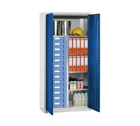 Armario para material y cajonera eurokraft pro, 4 baldas, 13 cajones