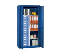 Armario para material y cajonera eurokraft pro, 4 baldas, 13 cajones