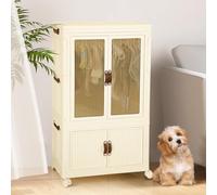 Armario para perros con ruedas, cajones y perchas para ropa de perro y accesorios para mascotas 1