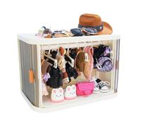 Armario para ropa de muñeca | Doblado del armario en disfraz de muñeca | Organizador de disfraces de juguete de peluche para los fanáticos de los coleccionistas de armarios para el hogar dormitorio