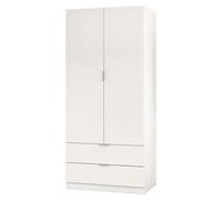 Usinestreet Armario 2 puertas 2 cajones aglomerado blanco 180x81.5x52cm