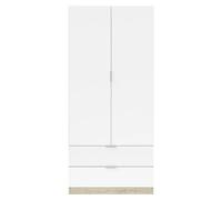 Armario para ropa LCX222 (L x An x Al: 52 x 81 x 180 cm, Blanco/Roble)