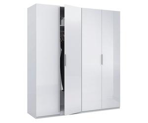 Armario para ropa Max (L x An x Al: 52 x 180 x 200 cm, Blanco, Número de puertas: 4 ud.)