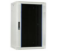 Armario para servidor 6 9 12 15 18 HE, armarios de pared - 450 mm de profundidad, con puerta de cristal, color blanco, negro (600 mm x 450 mm x al) blanco Blanco 18 HE