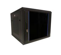 Armario para servidores 9U, carcasa de pared de 19 pulgadas con puerta de cristal y paredes laterales perforadas (ancho x profundidad x alto) 600 x 600 x 501 mm