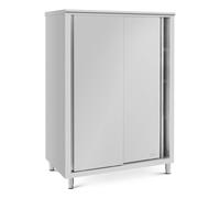 Royal Catering Armario para vajilla de acero inoxidable, 120 x 70 x 180 cm, 3 compartimentos, 2 cajones, fácil montaje, patas ajustables en altura, armario alto
