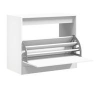 Armario para zapatos 80 x 42 x 69 cm de madera de ingeniería | Diseño compacto para espacios estrechos, cajón abatible de 3 niveles, tapa para decoración, montaje en pared incluido