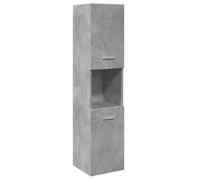 Armario Pared Baño Madera Ingeniería Gris Hormigón 30x30x130 cm, Armario, Almacenamiento, Baño, Estante, Pared, vidaXL