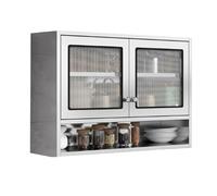 Armario Pared Cocina Acero Inoxidable Cuenta con Puertas Dobles Es Resistente al Agua Y al Polvo Fácil de Limpiar Y No Tiene Olor Mueblee Cocina Pared Baño Balcón Sala de Estar(180x30x70cm)