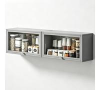 Armario Pared Cocina Material antioxidante Resistente al Polvo y a la Grasa Puertas con Sistemas de suspensión Armario de Pared para cocinas Salones baños(Gray,47.24 * 6.69 * 11.81in)