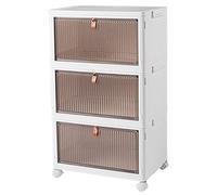 Armario plegable,Armario Almacenamiento Móvil,Caja Almacenaje Plástico,Estructura estable,para Sala Estar,Dormitorio,Recibidor 3-Tier