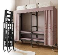 Armario plegable con ruedas, armario portátil resistente para colgar ropa, perchero de metal plegable grande