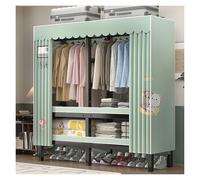 Armario Plegable De Tela Para Ropa, Armario Portátil Con Varillas Para Colgar, Perchero Organizador De Ropa Con Funda De Tela, Grande Abierto Ropero, Para Dormitorio(Green2,180x175x52cm)