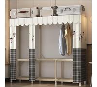 Armario plegable organizador de almacenamiento de ropa, armario grande de metal para dormitorio con compartimentos y barra para colgar, fácil montaje