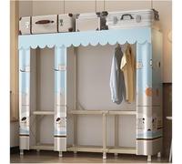 Armario plegable organizador de almacenamiento de ropa, armario grande de metal para dormitorio con compartimentos y barra para colgar, fácil montaje