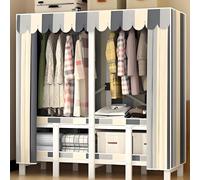 Armario plegable para almacenamiento de ropa, diseño resistente con tubo grueso y barra de secado, ideal para organizar ropa y accesorios