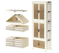 Armario plegable para bebé con varillas colgantes y puerta, organizador de armario portátil, armario plegable para dormitorio para niños